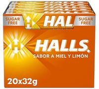 Halls Miele e Limone - Caramello duro - Scatola con 20 bastoncini da 32 g