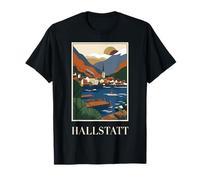Hallstatt Austria Lakeside Village Funicolare Viaggi Design Maglietta