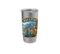 Hallstatt Austria Vintage Alpi Austriache Viaggio Bicchiere termico in acciaio inox doppia parete