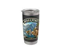 Hallstatt Austria Vintage Alpi Austriache Viaggio Bicchiere termico in acciaio inox doppia parete