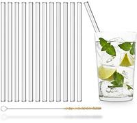 HALM Cannucce di Vetro 12x 20 cm Cannucce di Cristallo - Linea Economica - Cannucce - Riutilizzabili - Lavabili in Lavastoviglie - Cannucce di Vetro dalla Germania