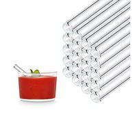 HALM Cannucce di vetro 50x 10 cm corte dritte per ristorazione Riutilizzabili Cannuccia per B52 Shot Vetro Zuppa - Lavabili in lavastoviglie - Sostenibili - Cannucce di vetro per bicchierini.