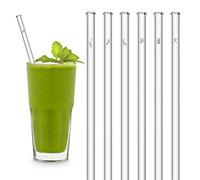 HALM Cannucce di Vetro - Edizione Giornata della Terra - Set di Specie Animali - Regalo Speciale - 6 Pezzi dritti 20 cm con Incisione - Cannucce di Vetro Riutilizzabili