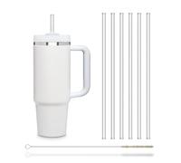 HALM Cannucce in vetro - 6 pezzi diritti 27 cm lunghi perfetti per Kukki Cocktail & bottiglie da 0,33 L + spazzola di pulizia senza plastica Lavabili in lavastoviglie - Sostenibili