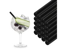Halm Schwarze Glas Strohhalme Wiederverwendbar Trinkhalm - 50 Stück gerade 20 cm für Gastronomia, Ristorante, Bar, Caffè, Hotel - Spülmaschinenfest - Glastrinkhalme