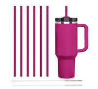 HALM Stanley Quencher - Cannucce di vetro riutilizzabili per bicchiere con manico, in acciaio inox, senza BPA e lavabili in lavastoviglie