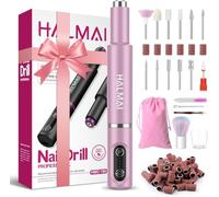 HALMAI fresa per unghie elettrico, Cordless Portable Nail File Kit per acrilico, Unghie Gel, Ricaricabile Professionale Manicure Acrilico Pedicure Macchina per la casa con Max 20000 RPM (Rosa)