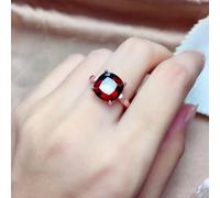 Halo Art Deco Ruby Engy Engagement Anello quadrato Zirconia cubica 925 Sterling Silver Fish Diamond Anelli per donne CZ Cocktail Cocktail Cocktail Cocktail Classic Bande Open Anelli regolabili
