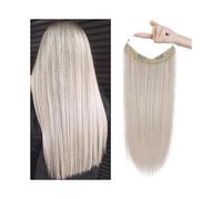 Halo Hair Extensions with Invisible Transparent Wire Adjustable Size Removable Secure Clips In Straight Hidden Crown Secr