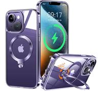 HaloArt 360° Girevole Supporto Magnetica Cover per iPhone 13/14 [Stabile CD Anello Supporto per MagSafe] [N.1 Potenza Magnetica & Protezione Militare] Custodia Protettiva Antiurto Sottile, Nero