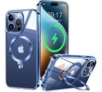 HaloArt 360° Girevole Supporto Magnetica Cover per iPhone 15 Pro [Stabile CD Anello Supporto per MagSafe] [N.1 Potenza Magnetica & Protezione Militare] Custodia Protettiva Antiurto Sottile, Blu