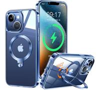 HaloArt 360° Girevole Supporto Magnetica Cover per iPhone 15 [Stabile CD Anello Supporto per MagSafe] [N.1 Potenza Magnetica & Protezione Militare] Custodia Protettiva Antiurto Sottile, Blu