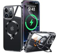 HaloArt 360° Girevole Supporto Magnetica Cover per iPhone 16 Pro [Stabile CD Anello Supporto per MagSafe] [N.1 Potenza Magnetica & Protezione Militare] Custodia Protettiva Antiurto Sottile, Nero
