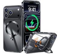 HaloArt 360° Girevole Supporto Magnetica Cover per iPhone 17 Pro Max [Stabile CD Anello Supporto per MagSafe] [N.1 Potenza Magnetica & Protezione Militare] Custodia Protettiva Antiurto Sottile, Nero
