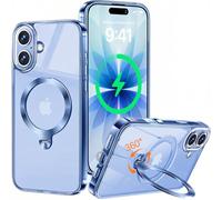 HaloArt 360° Girevole Supporto Magnetica Cover per iPhone 17 [Stabile CD Anello Supporto per MagSafe] [N.1 Potenza Magnetica & Protezione Militare] Custodia Protettiva Antiurto Sottile, Blu