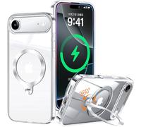 HaloArt 360° Girevole Supporto Magnetica Cover per iPhone Air [Stabile CD Anello Supporto per MagSafe] [N.1 Potenza Magnetica & Protezione Militare] Custodia Protettiva Antiurto Sottile,Trasparente