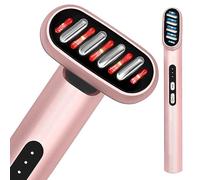 Haloby Bacchetta facciale 5 in 1 | Dispositivo a microcorrente per anti-invecchiamento, terapia della luce rossa e blu, massaggiatore viso per ringiovanimento, terapia della luce LED, terapia del