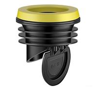 HaloModora Guarnizione flangiata per WC con valvola anti-riflusso, anello in silicone per perdite e odori, adatto per tubi in PVC da 100-110 mm, nero
