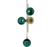 HALOPNCT Palla di Vetro Verde Vintage alla Parete - Semplice Lampada a Parete in Stile molecolare per Bagno Cucina vanità e corridoi - apparecchio illuminante
