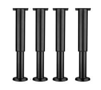 HALOPNCT Piedi di Supporto Regolabili per mobili 4 PCS Gambe di Divano tavolino Mobile telescopico Piedi carico Forte Cuscinetto Adatto per Tavolo da Pranzo Tavolo Nero (25 42 cm)