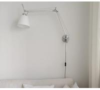 HALOPNCT Prononi murali Moderni Braccio roccioso scalabile E27 Braccio oscillante Lungo con Lampada da tonalità in Tessuto Regolabile per Camera da Letto (B)