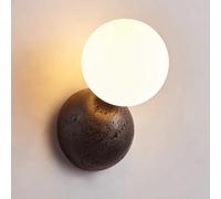 HALOPNCT SCONCI della Parete Black Marble Baglie Bianca Globe Milk Vetro Inafiti Interni Lampada Moderna di metà secolo per Camera da Fattoria per la Fattoria