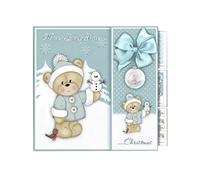 Haloppe Fustelle per taglio natalizio, fai da te Scrapbooking Stencil Template Stampo, Orso di Natale Fustelle per Scrapbooking DIY Emboss Carta Carta per Fare Arredamento Artigianato - Argento