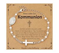 Halora Firmung Comunione Regali per ragazze e donne, con perle, per cresima, regalo per figlia, nipote, sorelle, amico, Bronzo, Senza Gemstone