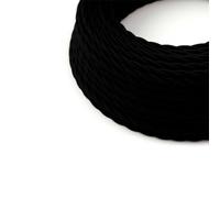 HALOTEC Cavo Elettrico Intrecciato Tessile Nero 5 m | Cavo Decorativo 2x0,75 mm² | Filo per Lampada e Illuminazione | Guaina Tessile Resistente | Elegante e Versatile per Interni e Progetti Creativi