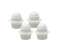 HALOTEC | Pack da 4 Portalampade E27 | Anello di Fissaggio per Paralume | Bianco | Base per Lampadine E27 | Montaggio M10x1 | Prodotto in Italia