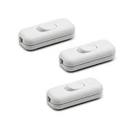 HALOTEC Set 3 Interruttori Unipolari per Lampade Tavolo, Bianco | Design Elegante Bilanciere | Facile Montaggio | 2A 250V Accensione Spegnimento Affidabile | Compatto, Durevole, Ideale Uso Domestico