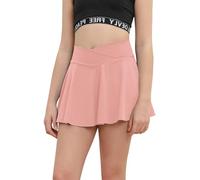 Haloumoning Gonna da Tennis da Bambina Con Tasche, Pantaloni Interni, da Ballo, da Golf, Sportiva Piegata, per Bambini, a Vita Alta, Estiva, Rosa, 4-6 Anni