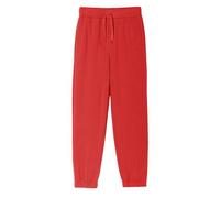 Haloumoning Pantaloni da allenamento per ragazzi Regular Fit bambini leggeri pantaloni da jogging tinta unita pantaloni sportivi casual tempo libero con elastico in vita e tasche, Colore: rosso, 9-10