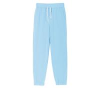 Haloumoning Pantaloni da allenamento per ragazzi vestibilità regolare bambini pantaloni da jogging leggeri tinta unita pantaloni sportivi casual tempo libero con elastico in vita e tasche, Blu, 7-8
