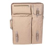 HaloVerde Art Portfolio Bag per blocchi da disegno e materiali di consumo, un grande portfolio su tela con tasche multiple per un portadocumenti organizzato per artisti e studenti. (Khaki)
