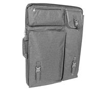 HaloVerde Art Portfolio Bag per blocchi da disegno e materiali di consumo, un grande portfolio su tela con tasche multiple per un portadocumenti organizzato per artisti e studenti. (Gray)