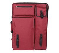 HaloVerde Art Portfolio Bag per blocchi da disegno e materiali di consumo, un grande portfolio su tela con tasche multiple per un portadocumenti organizzato per artisti e studenti. (Red)
