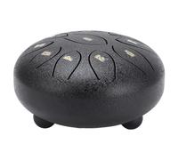 HaloVerde Chakra Rain Drum con kit completo di accessori che include mazze per spazi esterni e guarigione del suono, un tamburo con lingua in acciaio da 11 toni, acciaio al (Nera)