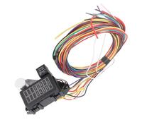 HaloVerde Kit cablaggio fusibili a 8 circuiti 12V VERSATILE con cavi etichettati e relè integrato per progetti di muscle car, hot rod, street rat e camion