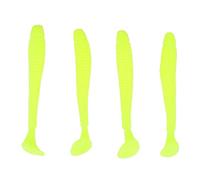 HaloVerde Kit di esche da pesca che include 50 pezzi di esche da pesca in plastica morbida da 5 cm, progettate come esche con coda a T per catturare la spigola e altri pesci (Yellow)