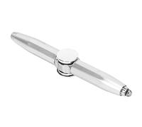 HaloVerde LED Light Fidget Pen, una penna rotante antistress a doppio scopo e uno strumento di scrittura a sfera per un uso discreto e silenzioso in aule o riunioni (Argento)