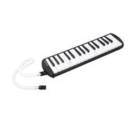 HaloVerde Strumento melodica a 32 tasti con bocchini corti e lunghi, un pianoforte a bocca completo per principianti, adulti e bambini per l'educazione musicale e come regalo (Black)
