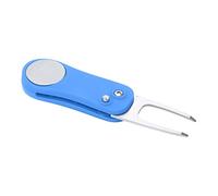 HaloVerde Switchblade Divot Tool con forchetta in Metallo per la Manutenzione del Verde.Si Tratta di Lo Strumento Compatto per la Riparazione dei Divot da Golf e di Lo Strumento (Blu)
