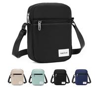 HALOVIE IHIKER3 - Borsa a Tracolla Unisex Antifurto Piccola | Mini Borsello Crossbody Sling Messenger per Uso Quotidiano, Commute, Scuola e Viaggi (3L, nero)