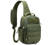 HALOVIE Zaino Monospalla Uomo,Borsa Petto Tattico Militare Antifurto Borsa Marsupio Uomo Donna Borsello Tracolla per Campeggio Escursionismo Ciclismo Viaggio Trekking,Verde