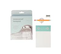 Halsa Blocco note impermeabile per doccia con matita, temperamatite e ventose, 40 fogli di carta impermeabile a strappo, taccuino compatto per doccia, bagno, pioggia, blocco note per tutte le