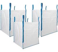 HALSTED - Borsa da costruzione resistente in polipropilene intrecciato da 200 galloni, colore bianco, confezione da 3