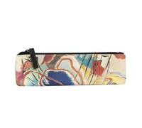 Halta Definizione - Astuccio Porta Matite, in Tessuto Stampato con un'Opera d'Arte di Kandinsky, con Chiusura a Zip, Ideale per Contenere Matite, Penne e Accessori, 22 x 2 H x 6,5 cm, Improvisation