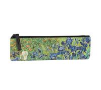 Halta Definizione - Astuccio Porta Matite, in Tessuto Stampato con un'Opera d'Arte di Van Gogh, con Chiusura a Zip, Ideale per Contenere Matite, Penne e Accessori, 22 x 2 H x 6,5 cm, Iris