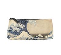 Halta Definizione - Astuccio Portatutto, Astuccio Capiente in Tessuto Stampato con un'Opera d'Arte di Hokusai, con Chiusura a Zip, Ideale per Contenere Accessori, 22 x 10 H x 5,5 cm, Onda